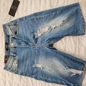 NWT distressed denim shorts
